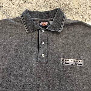 Harley-Davidson Cotton Polo Short Sleeve Shirt Size Large Gray